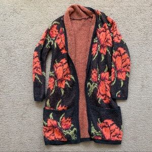 Free People rose long cardigan size S-M